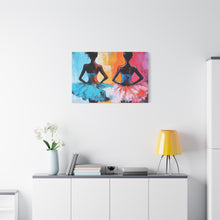 Load image into Gallery viewer, Dancing Ballerinas Canvas Wall Art, Colorful Abstract Ballet Painting, Girls Room Decor, Gift for Dance Lovers, Modern Art