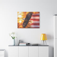 Load image into Gallery viewer, Eagle in Flight Canvas Art - 12x12 Stretched Wall Decor