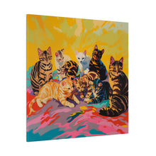 Load image into Gallery viewer, Colorful Cat Canvas Art - Vibrant Cat Portraits for Cat Lovers