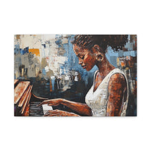 Load image into Gallery viewer, Piano Woman Canvas Art, Stylish Modern Decor, Gift for Music Lovers, Home Wall Art, Unique Artistic Playroom Decor
