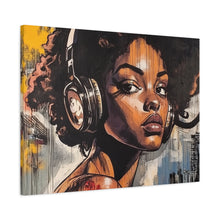 Load image into Gallery viewer, Artistic Matte Canvas Print - Stylish Woman with Headphones