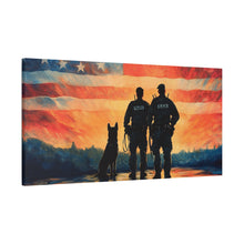 Load image into Gallery viewer, Patriotic Canvas Print - Heroes and Their Dogs - Perfect for Veterans Day and Memorial Day