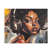 Load image into Gallery viewer, Artistic Matte Canvas Print - Stylish Woman with Headphones