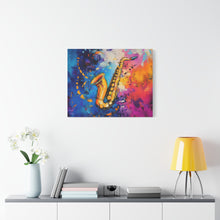 Load image into Gallery viewer, Colorful Saxophone Canvas Art - Vibrant Jazz Wall Decor