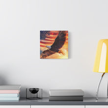 Load image into Gallery viewer, Patriotic Eagle Canvas Wall Art - 1.25" Stretched Frame