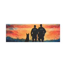 Load image into Gallery viewer, Patriotic Canvas Print - Heroes and Their Dogs - Perfect for Veterans Day and Memorial Day