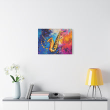 Load image into Gallery viewer, Colorful Saxophone Canvas Art - Vibrant Jazz Wall Decor