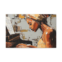 Load image into Gallery viewer, Piano Art Canvas Wall Decor, Inspirational Home Art, Music Lover Gift, Black Woman Artwork, Modern Art Print