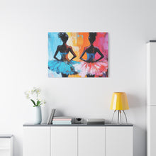 Load image into Gallery viewer, Dancing Ballerinas Canvas Wall Art, Colorful Abstract Ballet Painting, Girls Room Decor, Gift for Dance Lovers, Modern Art