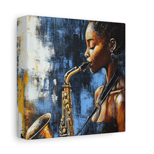 Load image into Gallery viewer, Saxophone Art Canvas, Jazz Decor, Music Lover Gift, Home Wall Art, Portrait Painting, Modern Artwork, Unique Gift Idea