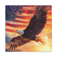 Load image into Gallery viewer, Patriotic Eagle Canvas Wall Art - 1.25" Stretched Frame