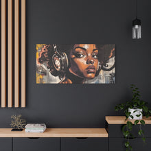 Load image into Gallery viewer, Artistic Matte Canvas Print - Stylish Woman with Headphones
