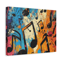 Load image into Gallery viewer, Vibrant Music Note Canvas Art - Colorful Stretched Wall Decor