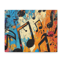 Load image into Gallery viewer, Vibrant Music Note Canvas Art - Colorful Stretched Wall Decor