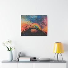 Load image into Gallery viewer, Vibrant Pet Lovers Canvas Art - Rainbow Bridge Design