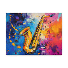 Load image into Gallery viewer, Colorful Saxophone Canvas Art - Vibrant Jazz Wall Decor