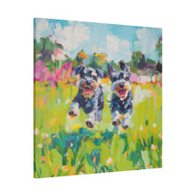 Load image into Gallery viewer, Playful Schnauzer Dogs Canvas Art
