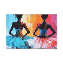 Load image into Gallery viewer, Dancing Ballerinas Canvas Wall Art, Colorful Abstract Ballet Painting, Girls Room Decor, Gift for Dance Lovers, Modern Art
