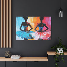 Load image into Gallery viewer, Dancing Ballerinas Canvas Wall Art, Colorful Abstract Ballet Painting, Girls Room Decor, Gift for Dance Lovers, Modern Art