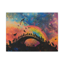 Load image into Gallery viewer, Vibrant Pet Lovers Canvas Art - Rainbow Bridge Design