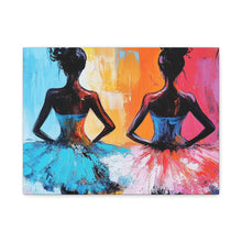 Load image into Gallery viewer, Dancing Ballerinas Canvas Wall Art, Colorful Abstract Ballet Painting, Girls Room Decor, Gift for Dance Lovers, Modern Art