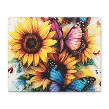 Load image into Gallery viewer, Vibrant Floral Canvas Wall Art, Butterfly Decor