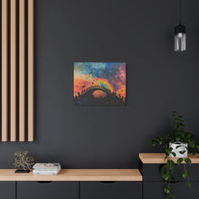 Load image into Gallery viewer, Vibrant Pet Lovers Canvas Art - Rainbow Bridge Design