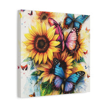 Load image into Gallery viewer, Vibrant Floral Canvas Wall Art, Butterfly Decor