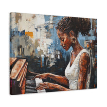 Load image into Gallery viewer, Piano Woman Canvas Art, Stylish Modern Decor, Gift for Music Lovers, Home Wall Art, Unique Artistic Playroom Decor