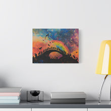 Load image into Gallery viewer, Vibrant Pet Lovers Canvas Art - Rainbow Bridge Design