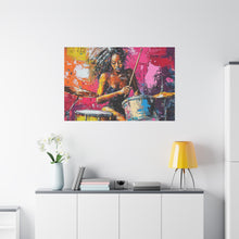 Load image into Gallery viewer, Colorful Drummer Canvas Art Print, Modern Wall Decor, Music Lover Gift, Vibrant Home Accent, Jazz Art Piece, Unique Gift Idea