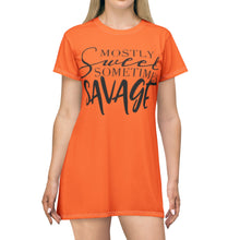 Load image into Gallery viewer, T-Shirt Dress (AOP) - Savage