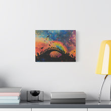 Load image into Gallery viewer, Vibrant Pet Lovers Canvas Art - Rainbow Bridge Design