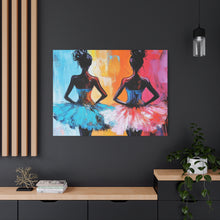Load image into Gallery viewer, Dancing Ballerinas Canvas Wall Art, Colorful Abstract Ballet Painting, Girls Room Decor, Gift for Dance Lovers, Modern Art
