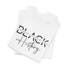 Load image into Gallery viewer, Empowering Black History Unisex Tee - Love, Pride, Joy, Excellence
