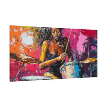 Load image into Gallery viewer, Colorful Drummer Canvas Art Print, Modern Wall Decor, Music Lover Gift, Vibrant Home Accent, Jazz Art Piece, Unique Gift Idea