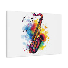 Load image into Gallery viewer, Vibrant Saxophone Art Canvas Print - Colorful Wall Decor
