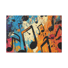 Load image into Gallery viewer, Vibrant Music Note Canvas Art - Colorful Stretched Wall Decor