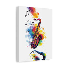 Load image into Gallery viewer, Vibrant Saxophone Art Canvas Print - Colorful Wall Decor