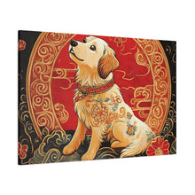 Load image into Gallery viewer, Lunar Year of the Dog Art Canvas - Stretched Wall Decor for Dog Lovers