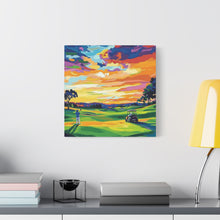 Load image into Gallery viewer, Vibrant Golf Sunset Canvas Art