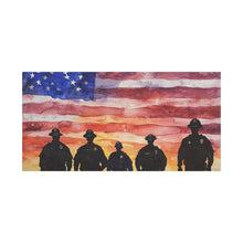 Load image into Gallery viewer, Patriotic Canvas Art - Silhouetted Police Officers with American Flag