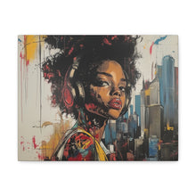 Load image into Gallery viewer, Urban Chic Canvas Art - Vibrant Female Portrait with Headphones