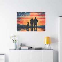 Load image into Gallery viewer, Patriotic Canvas Print - Heroes and Their Dogs - Perfect for Veterans Day and Memorial Day