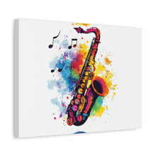Load image into Gallery viewer, Vibrant Saxophone Art Canvas Print - Colorful Wall Decor