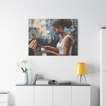 Load image into Gallery viewer, Piano Woman Canvas Art, Stylish Modern Decor, Gift for Music Lovers, Home Wall Art, Unique Artistic Playroom Decor