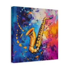 Load image into Gallery viewer, Colorful Saxophone Canvas Art - Vibrant Jazz Wall Decor