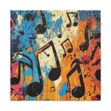 Load image into Gallery viewer, Vibrant Music Note Canvas Art - Colorful Stretched Wall Decor