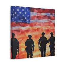 Load image into Gallery viewer, Patriotic Police Canvas Art - American Flag Silhouette
