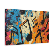 Load image into Gallery viewer, Vibrant Music Note Canvas Art - Colorful Stretched Wall Decor
